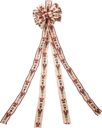 Velká vánoční mašle na špičku stromku s motivem Louskáčka