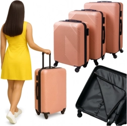 Sada cestovních kufrů 3v1 růžové TRIZAND