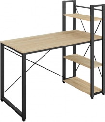 Počítačový stůl se čtyřmi policemi a nastavitelnými nohami, dub Sonoma