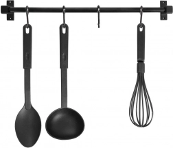 Kuchyňský nástěnný reling RADKA 50,5 cm – černý kov