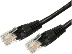 Síťový patch kabel CAT5e RJ45 UTP 1 m, černý (balení 10 ks)