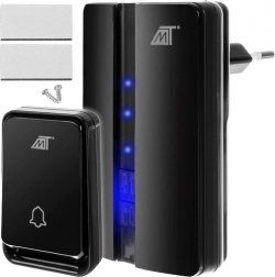 Černý bezdrátový zvonek Malatec