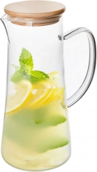 Skleněný džbán s bambusovým víkem 1,35 l