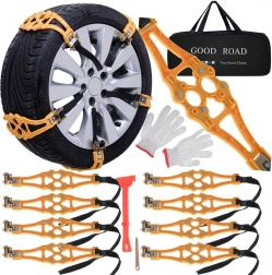 Sněhové řetězy – univerzální protiskluzové návleky na pneumatiky, sada 8 ks