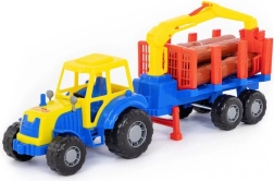 Dětský lesnický traktor s přívěsem a kládami