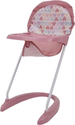 vysoká jídelní židlička pro panenky s motivem srdce