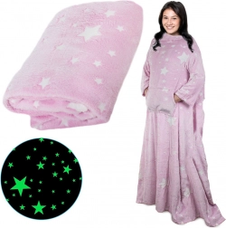 Fleecová deka s rukávy 140 × 200 – Neonový