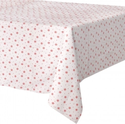 Vánoční nehořlavý ubrus s vločkami 180 × 130 cm