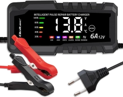 Mikroprocesorová nabíječka 12 V 6 A s funkcí opravy pro akumulátory AGM, GEL a LiFePO4 s LCD