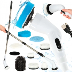 Elektrický rotační mop a čistící kartáč se 9 hlavicemi
