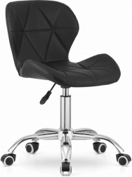 Otočná kancelářská židle s širokým opěradlem z eko kůže – černá