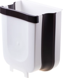 Skládací závěsný odpadkový koš 9 l – bílý