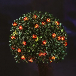 Solární LED světelný řetěz s beruškami 2,4 m, 25 LED, teplá bílá