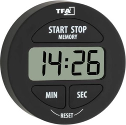 TFA digitální kuchyňský časovač a stopky – Černá