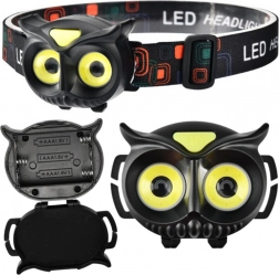 Dětská čelovka led ve tvaru sovy – 4 režimy, voděodolná