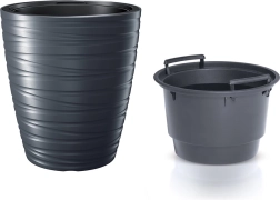 Květináč s vkladem MAZE 47,5 cm antracit