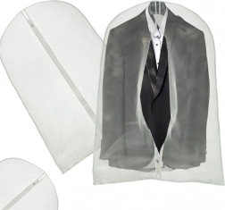 Ochranný obal na oděvy 60 × 100 cm se zipem – Průhledný