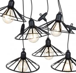 Zahradní LED girlanda 5,5 m s 6 světly, časovač, IP44