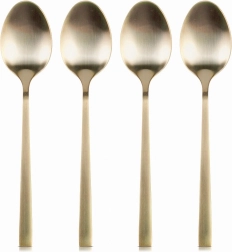 Zlaté čajové lžičky z nerezové oceli, sada 4 ks