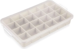Silikonová forma na led s víčkem, béžová 22,5 × 13 × 3 cm