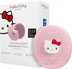Kartáč na čištění obličeje 3v1 s rukojetí Geske s aplikací Hello Kitty růžový
