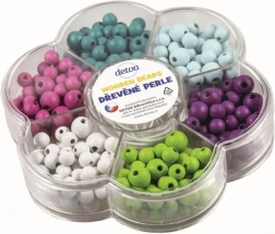 Detoa dřevěné perličky v kytičce pastelové