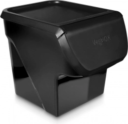 Černý box na ovoce a zeleninu s víkem 13 l