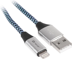 Síťový kabel USB 2.0 Lightning iPhone černo-modrý 1m