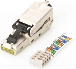 Modulární konektor RJ45 DIGITUS kat. 6A, PoE+, 10GbE, STP, stíněný, kovový, beznářadí