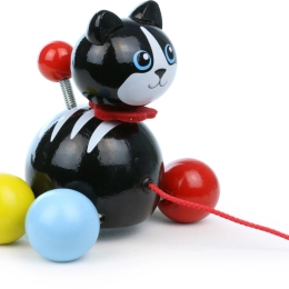 Vilac tahací kočička Minou – dřevěná hračka na provázku