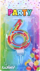 Párty dortová svíčka číslo 6 – čárky
