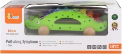 Dřevěný tahací xylofon krokodýl
