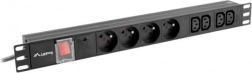 Racková PDU lišta 1U 16A s 4 zásuvkami 230 V a 4× IEC C13, 2 m – LANBERG