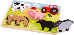 Bigjigs Toys vkládací puzzle farma ze dřeva