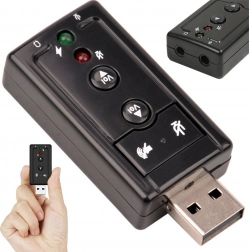 Externí USB zvuková karta 7.1 s konektorem pro sluchátka a mikrofon