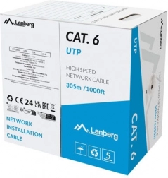 Kabel LAN UTP kategorie 6, 305m CCA, šedý, Fluke Passed