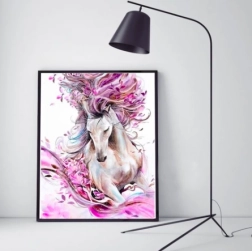 Sada na diamantové malování Růžový Abstraktní Kůň