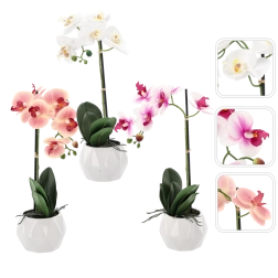 Umělý květ orchidej mix 3 barev 42 cm
