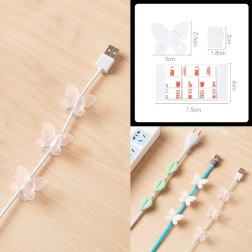 Dekorativní držák kabelů 9 ks - průhledný motýl