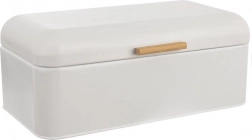 Kovový chlebník WHITELINE bílý 42 × 24 × 16,5 cm