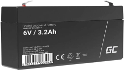 Bezúdržbová AGM baterie GREEN CELL 6 V 3,2 Ah pro alarmy, pokladny a hračky