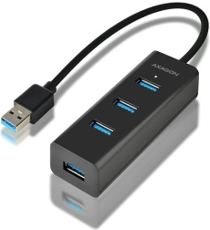 axagon hue-s2b čtyřportový usb 3.2 gen 1 hub s nabíjením, 30 cm kabel, micro usb napájení