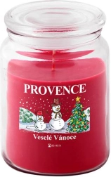 Vonná svíčka ve skle PROVENCE vánoční sněhulák 95 h