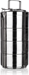 Dvoustěnný nerezový jídlonosič 16 cm, 4patrový AKCENT