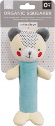Petit Collage pískací chrastítko medvídek z organické bavlny