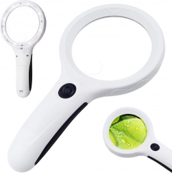 Ruční lupa se zvětšením 4x a 8 LED UV diodami