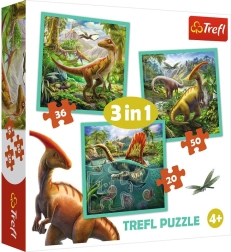 Puzzle 3v1 – Úžasný svět dinosaurů TREFL
