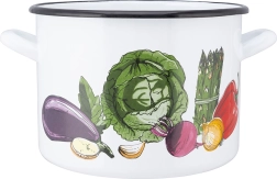 Smaltovaný hrnec s dekorem zeleniny 5,8 l (22 cm)