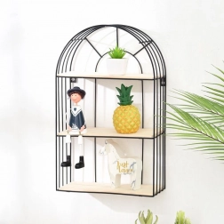 Dekorativní černá nástěnná police 45 cm