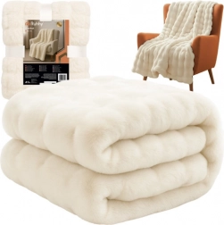 Měkký bílý pléd 160 × 100 cm RUHHY